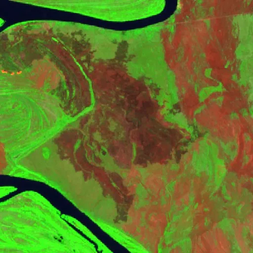 Wildfire near Pôrto Braga — Sentinel-2 SWIR