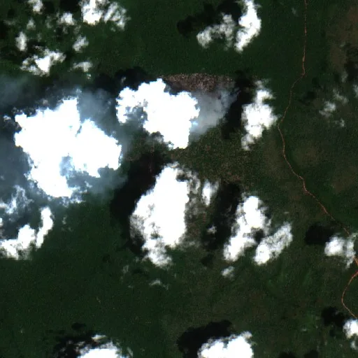 Wildfire near Porto Molungu — Sentinel-2 true color