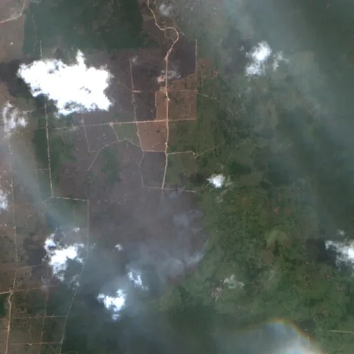 Wildfire near Pôrto Seguro (Oct 16 · NW) — Sentinel-2 true color