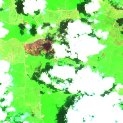 Wildfire near Pôrto Seguro — Sentinel-2 SWIR (fuego)