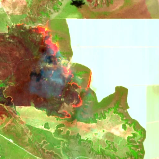 Incendio cerca de Posse (30 sep) — Sentinel-2 SWIR (fuego)