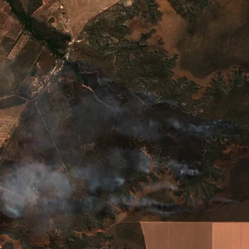 Wildfire near Posse — Sentinel-2 true color