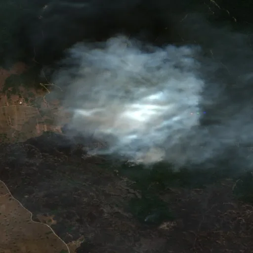 Incendio cerca de Potoci (8 sep) — Sentinel-2 true color
