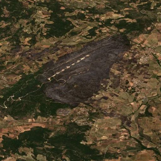 Incendio Wildfire near Pouzols-Minervois (FR) — Sentinel-2 true color