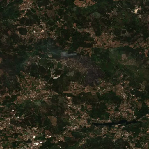 Incendio cerca de Póvoa de Lanhoso — Sentinel-2 true color
