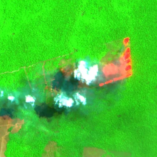 Incendio cerca de Praceiro — Sentinel-2 SWIR (fuego)