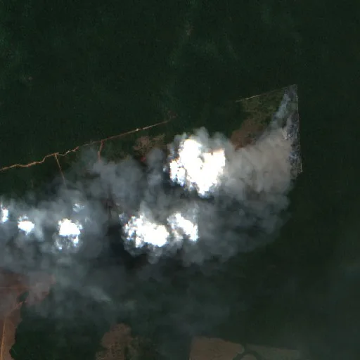 Incendio cerca de Praceiro — Sentinel-2 true color