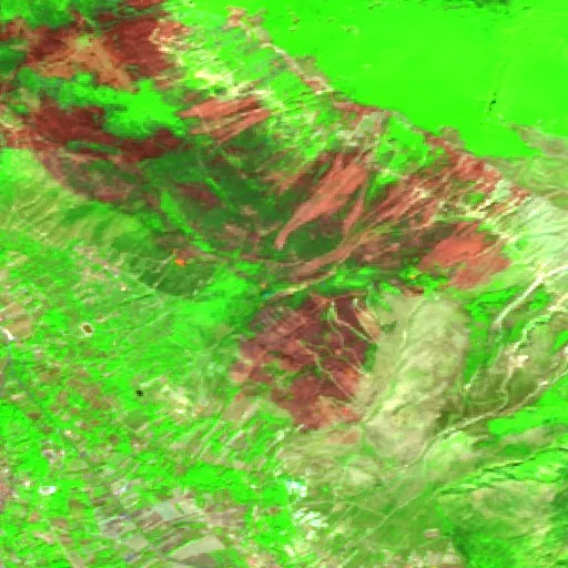 Incendio cerca de Pratola Peligna — Sentinel-2 SWIR (fuego)