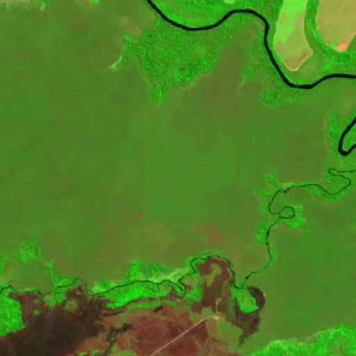 Wildfire near Presidente Murtinho — Sentinel-2 SWIR