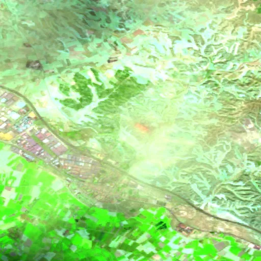 Wildfire near Puebla de Alfindén — Sentinel-2 SWIR (fuego)