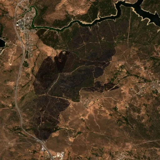 Wildfire near Puentes Viejas (Jul 16) — Sentinel-2 true color