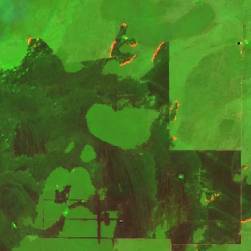 Wildfire near Puerto Bahía Negra — Sentinel-2 SWIR