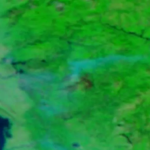 Wildfire near Pukë — NASA satellite