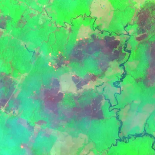 Wildfire near Purupuru (Sep 23) — Sentinel-2 SWIR (fuego)