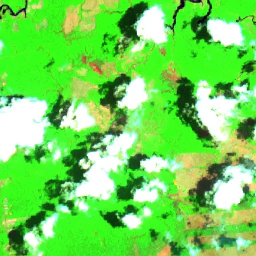 Wildfire near Purupuru (Oct 5 · S) — Sentinel-2 SWIR (fuego)