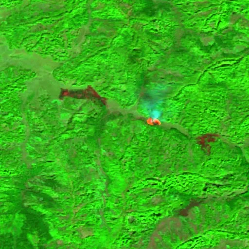 Incendio cerca de Radovnica — Sentinel-2 SWIR (fuego)