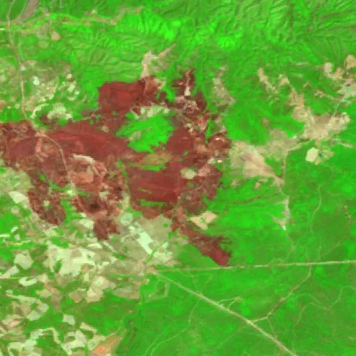 Wildfire near Ramdane Djamel — Sentinel-2 SWIR (fuego)