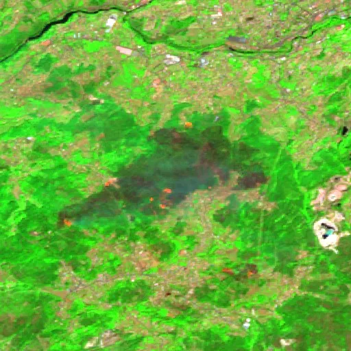 Wildfire near Rebordões — Sentinel-2 SWIR (fuego)
