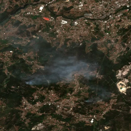Wildfire near Rebordões — Sentinel-2 true color