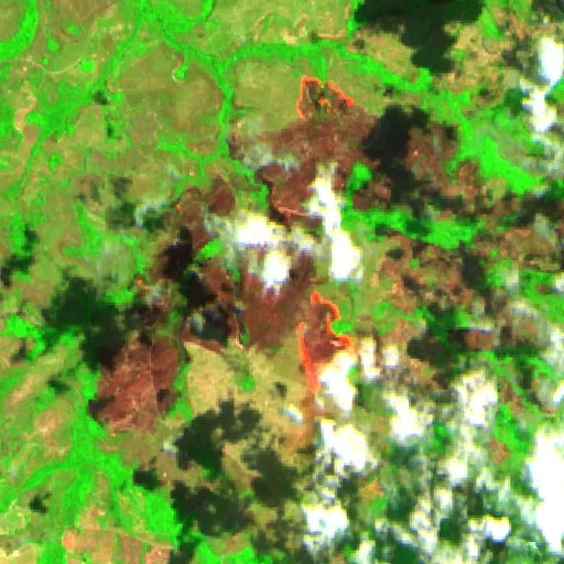 Wildfire near Recursolândia (Sep 12) — Sentinel-2 SWIR (fuego)
