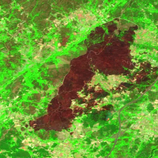 Incendio cerca de Redondelo — Sentinel-2 SWIR (fuego)