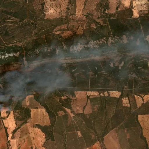 Incendio cerca de Retuerta del Bullaque — Sentinel-2 true color