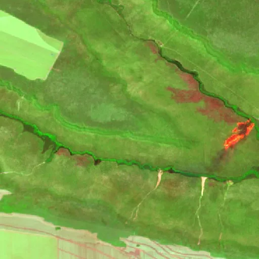 Incendio cerca de Riachão (26 ago) — Sentinel-2 SWIR (fuego)