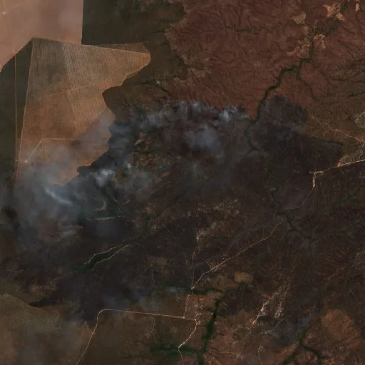 Wildfire near Riachão das Neves (Sep 7) — Sentinel-2 true color