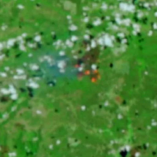 Wildfire near Riacho Frio (Oct 9 · S) — NASA satellite