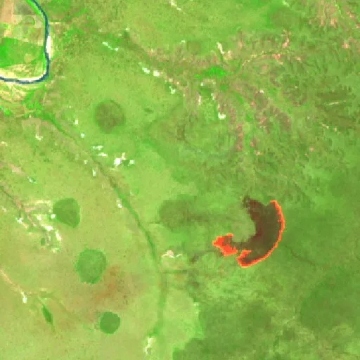 Wildfire near Riacho Frio — Sentinel-2 SWIR (fuego)