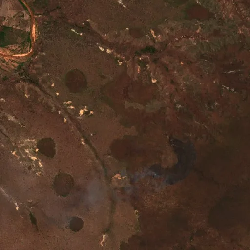 Wildfire near Riacho Frio — Sentinel-2 true color