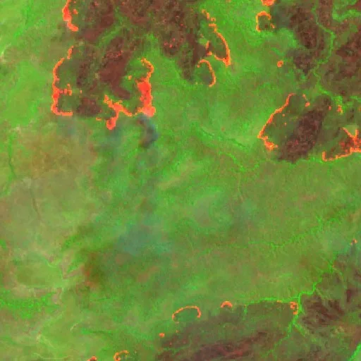 Wildfire near Ribeirão Cascalheira (Sep 21) — Sentinel-2 SWIR (fuego)