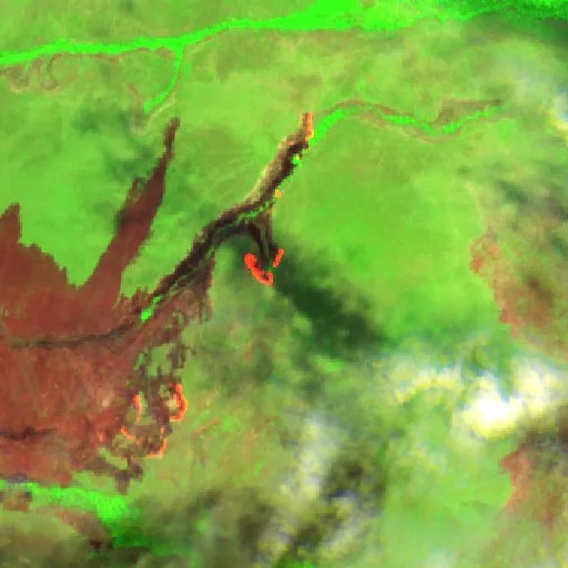 Wildfire near Ribeirão Cascalheira (Sep 23) — Sentinel-2 SWIR (fuego)
