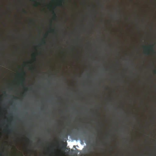 Incendio cerca de Ribeirão Cascalheira (1 oct) — Sentinel-2 true color