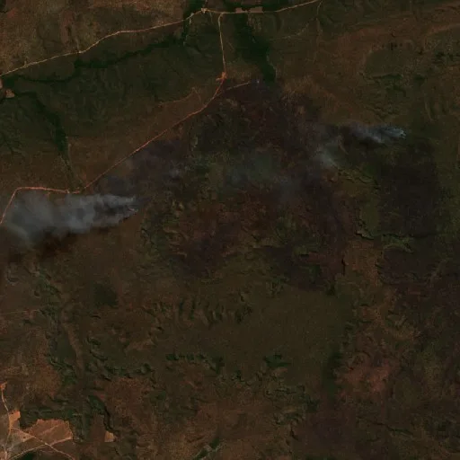 Wildfire near Ribeiro Gonçalves (Aug 5) — Sentinel-2 true color