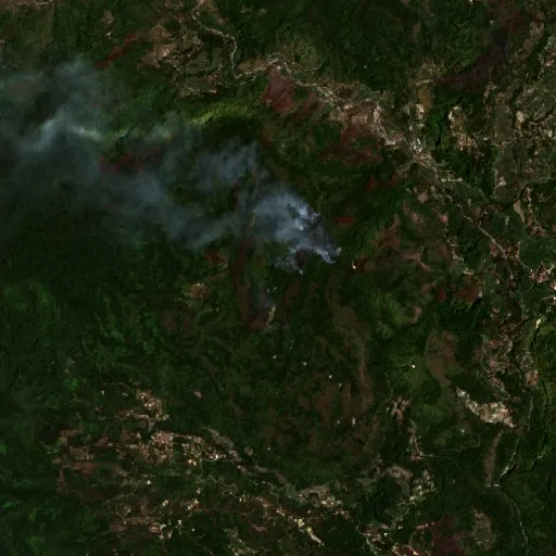 Incendio cerca de Rindingallo — Sentinel-2 true color
