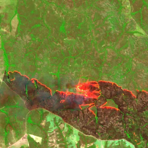 Incendio cerca de Rio Sono (11 ago) — Sentinel-2 SWIR (fuego)