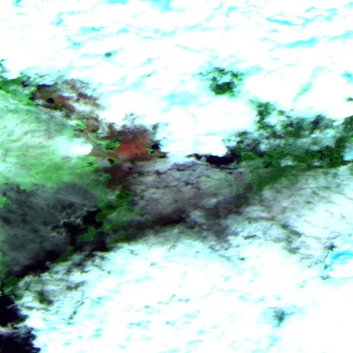 Wildfire near Rivière-Mouchalagane (Jun 29 · E) — Sentinel-2 SWIR (fuego)