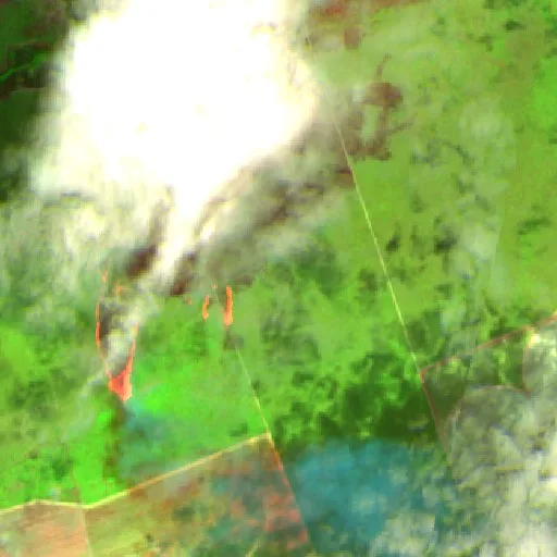 Incendio cerca de Rodeador (24 oct) — Sentinel-2 SWIR (fuego)