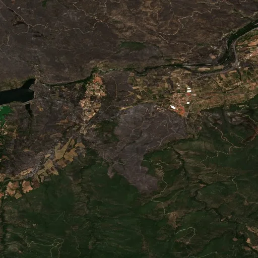 Incendio Wildfire near Rodès (FR) — Sentinel-2 true color