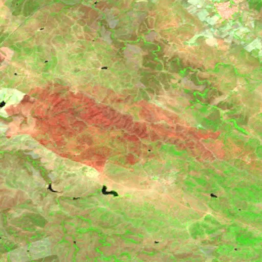 Wildfire near Safara e Santo Aleixo da Restauração (PT) — Sentinel-2 SWIR (fuego)