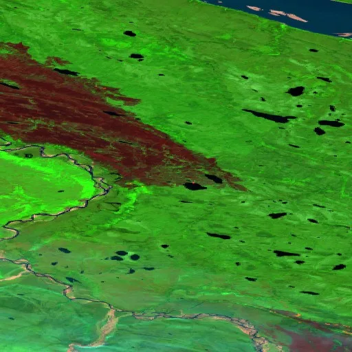 Wildfire near Sahtu Region (Jun 14) — Sentinel-2 SWIR (fuego)
