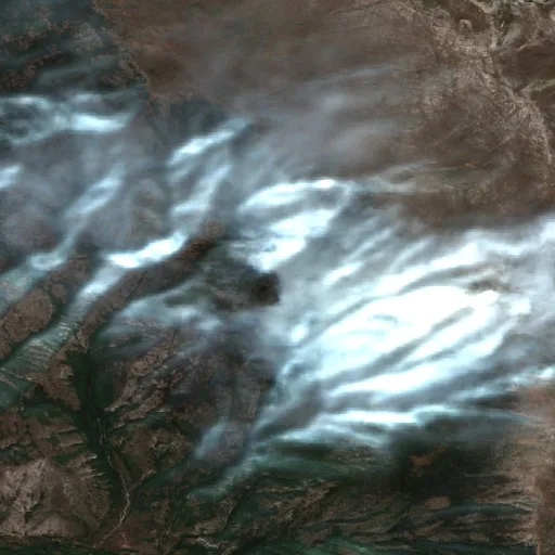 Wildfire near Samokov — Sentinel-2 true color
