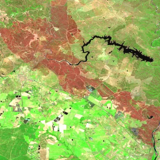 Wildfire near San Bartolomé de la Torre (ES) — Sentinel-2 SWIR (fuego)