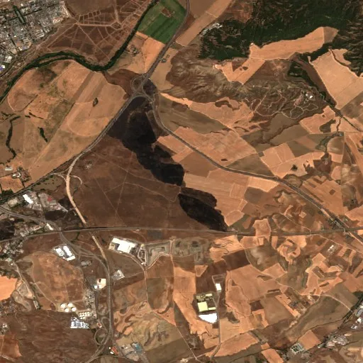 Wildfire near San Fernando de Henares — Sentinel-2 true color