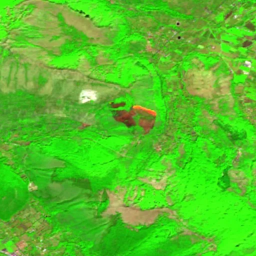 Wildfire near San Pietro Infine — Sentinel-2 SWIR (fuego)