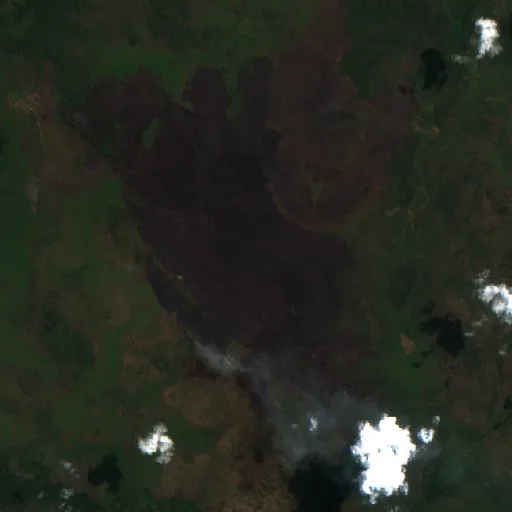 Wildfire near Santa Ana de Yacuma — Sentinel-2 true color