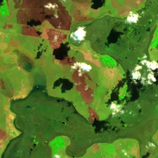 Wildfire near Santa Ana del Yacuma — Sentinel-2 SWIR (fuego)