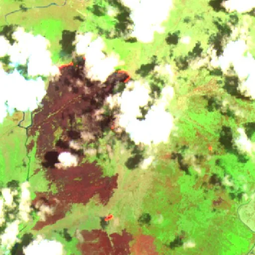 Incendio cerca de Santa Cruz do Arari — Sentinel-2 SWIR (fuego)