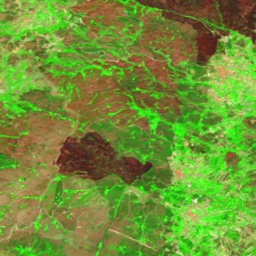 Incendio cerca de Santa Cruz — Sentinel-2 SWIR (fuego)